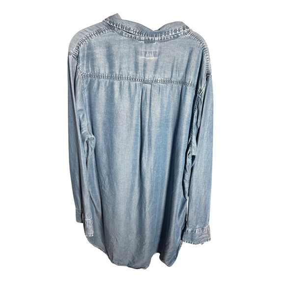 AVA & VIV Women's Plus size 2X Long Sleeve Denim 100% Lyocell Button Down Shirt - Picture 3 of 6